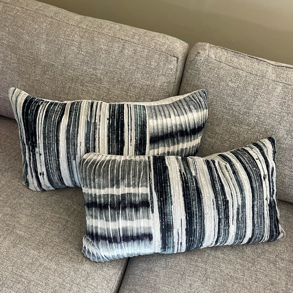 Pair of Callisto Home velvet throw pillows
